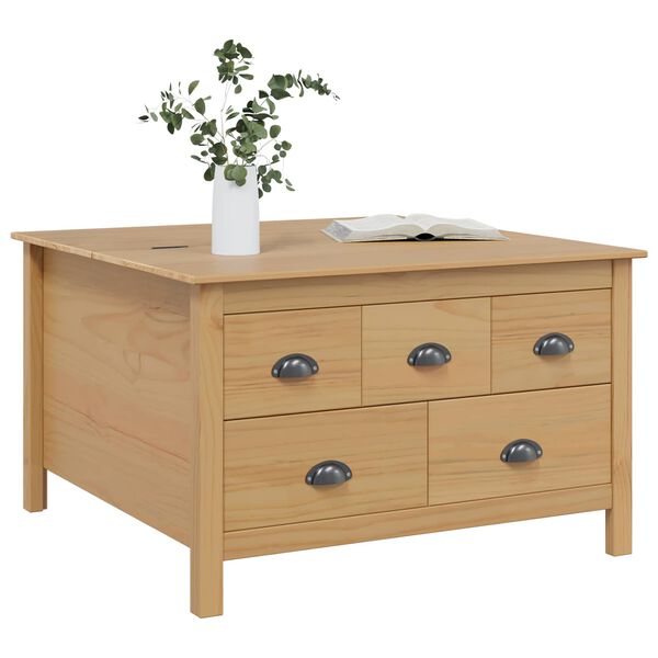 vidaXL Mesa de Caf&eacute; con caj&oacute;n Marr&oacute;n miel 79.5 x 79.5 x 49 cm