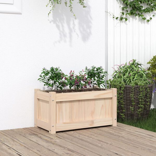 vidaXL Jardinera de madera maciza de pino 60x31x31 cm