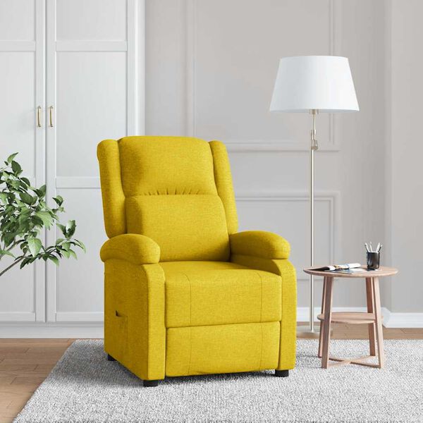 vidaXL Sill&oacute;n reclinable de tela amarillo