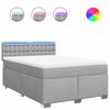 vidaXL Cama box spring con colchón tela gris claro 140x190 cm