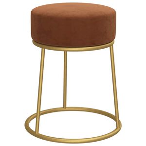 vidaXL Hocker redondo marr&oacute;n terciopelo