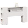 vidaXL Cabecero de cama almacenaje madera maciza pino blanco 140 cm