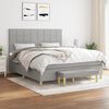 vidaXL Cama box spring con colch&oacute;n tela gris claro 180x200 cm