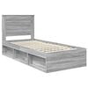 vidaXL Estructura de cama con cabecera Gris Sonoma 90 x 190 cm