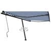 vidaXL Toldo de pie manual retráctil azul y blanco 400x350 cm