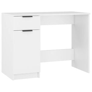 vidaXL Escritorio de madera contrachapada blanco 100x50x75 cm