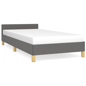 vidaXL Estructura de cama sin colch&oacute;n tela gris oscuro 80x200 cm
