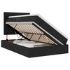 vidaXL Cama de almacenamiento LED con colch&oacute;n Negro 120 x 200 cm Tela