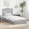 vidaXL Cama con almacenamiento con cabecera Gris Sonoma 90 x 190 cm
