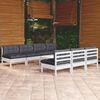vidaXL Muebles de jard&iacute;n 8 piezas con cojines antracita madera pino