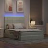vidaXL Cama con almacenamiento y LED con LED Gris Claro 140 x 200 cm