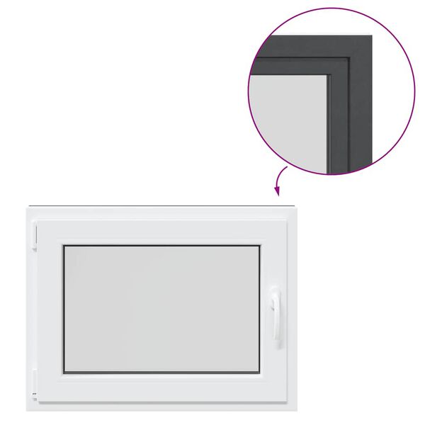 vidaXL Ventana de s&oacute;tano "RISOR" 80x50 cm oscilobatiente DIN izquierda antracita