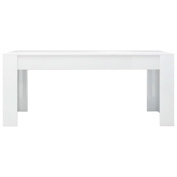 vidaXL Mesa de comedor madera contrachapada blanco brillo 180x90x76 cm