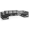 vidaXL Juego de muebles de jard&iacute;n 7 piezas negro madera maciza de pino