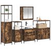 vidaXL Set de muebles ba&ntilde;o 2 pzas madera contrachapada roble ahumado