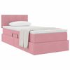 vidaXL Cama con almacenamiento con colch&oacute;n Rosa 90 x 200 cm Terciopelo