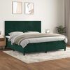 vidaXL Cama box spring con colch&oacute;n terciopelo verde oscuro 200x200 cm