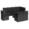 vidaXL Set de sof&aacute;s de jard&iacute;n 8 piezas y cojines rat&aacute;n sint&eacute;tico negro