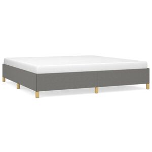 vidaXL Cama sin colch&oacute;n tela gris oscuro 200x200 cm
