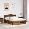 vidaXL Estructura de cama con cabecera Madera vieja 150 x 200 cm