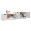 vidaXL Mueble TV madera contrachapada blanco brillante 158,5x36x45 cm
