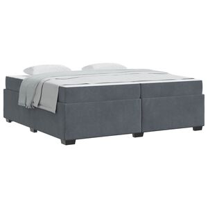 vidaXL Estructura de cama con colch&oacute;n Gris oscuro 200 x 200 cm tela