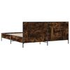 vidaXL Estructura cama madera ingenier&iacute;a metal roble ahumado 180x200cm