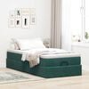 vidaXL Estructura de cama otomana con colch&oacute;n terciopelo verde oscuro