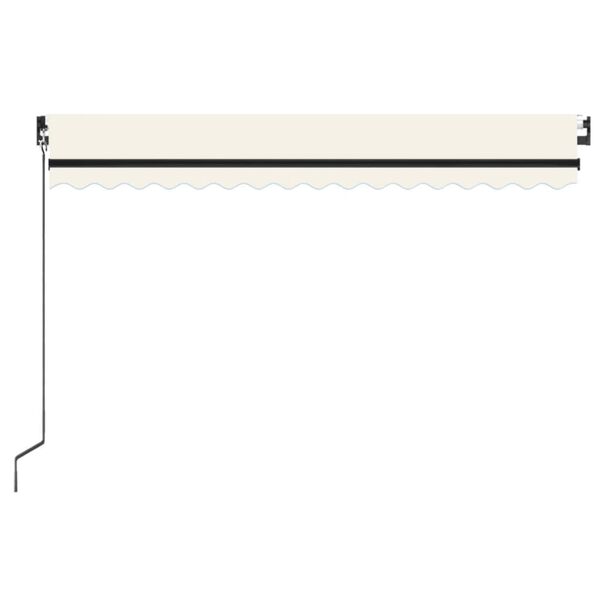 vidaXL Toldo manual retr&aacute;ctil con LED crema 450x350 cm