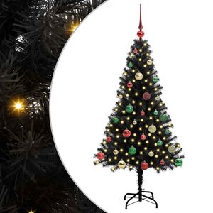 vidaXL &Aacute;rbol de Navidad con 150 LED con soporte Negro 150 cm PVC