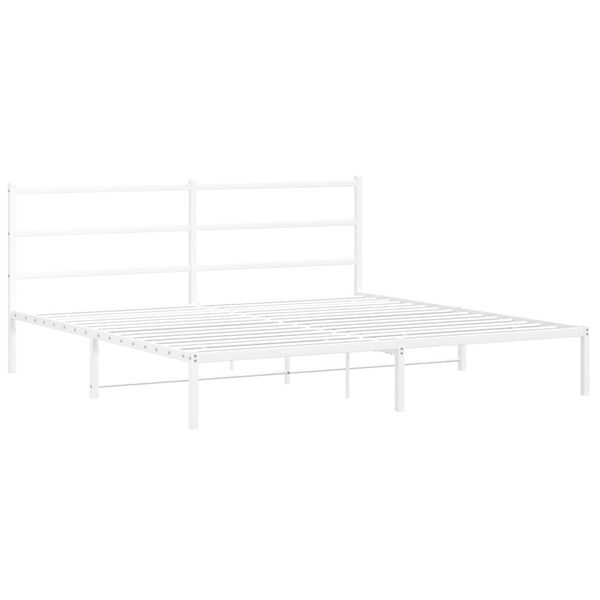 vidaXL Estructura cama sin colch&oacute;n con cabecero metal blanco 193x203cm