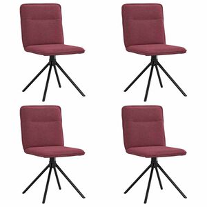 vidaXL Sillas de comedor 4 unidades tela rojo tinto
