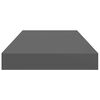 vidaXL Estantes flotantes de pared 4 uds MDF negro brillo 50x23x3,8 cm