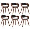 vidaXL Sillas de comedor 6 unidades madera curvada y cuero sint&eacute;tico