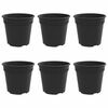 vidaXL Maceta Redonda para Flores 6 uds. Negro &Oslash; 19 x 16 cm Pl&aacute;stico