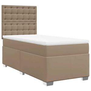 vidaXL Cama box spring con colch&oacute;n cuero sint&eacute;tico capuchino 90x200 cm