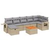 vidaXL Juego de sof&aacute;s jard&iacute;n con cojines beige mezcla 8 pzas rat&aacute;n PE