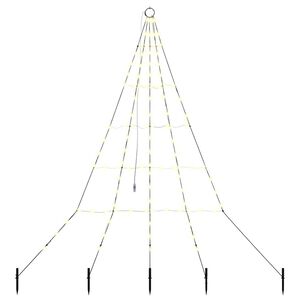 vidaXL &Aacute;rbol de Navidad LED con estacas de tierra Blanco C&aacute;lido 182 cm