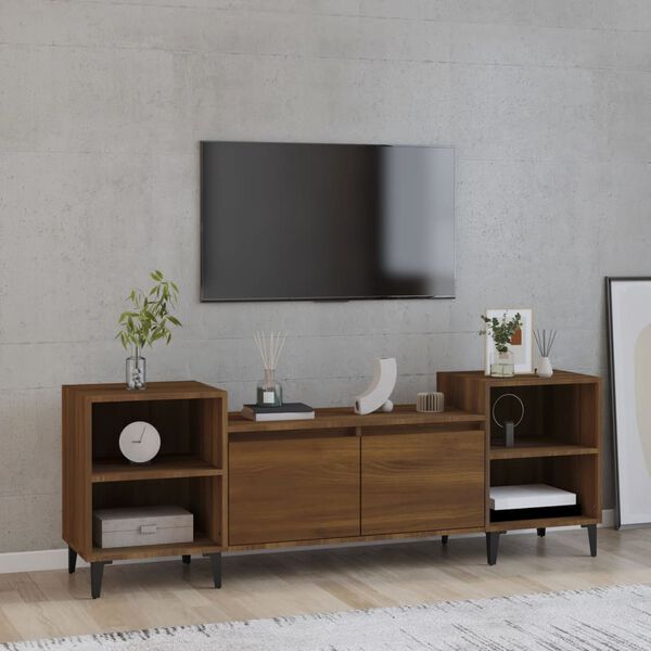 vidaXL Mueble para TV madera contrachapada marr&oacute;n roble 160x35x55 cm