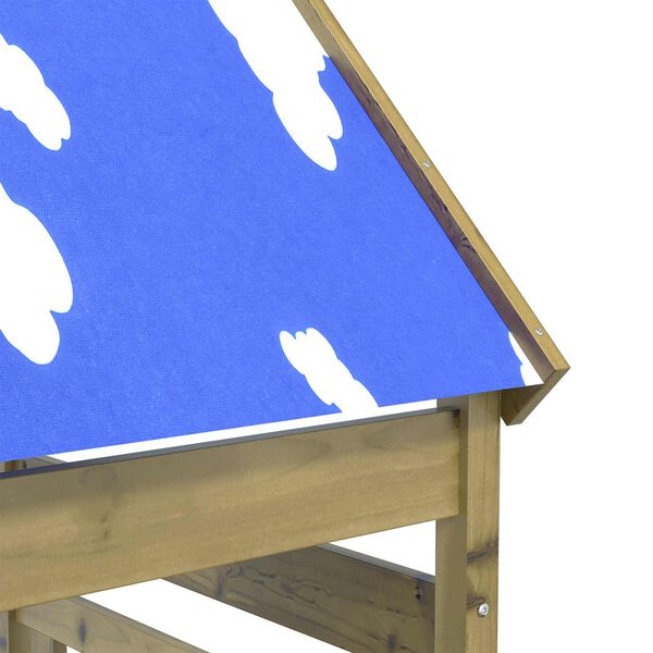 vidaXL Torre de Juego Marr&oacute;n Madera S&oacute;lida Impregnada