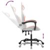vidaXL Silla gaming cuero sintético blanco y rosa