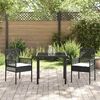 vidaXL Conjunto de Comedor de Jard&iacute;n 3 pcs Negro rat&aacute;n sint&eacute;tico