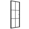 vidaXL Puerta interior vidrio ESG y aluminio negro 76x201,5 cm