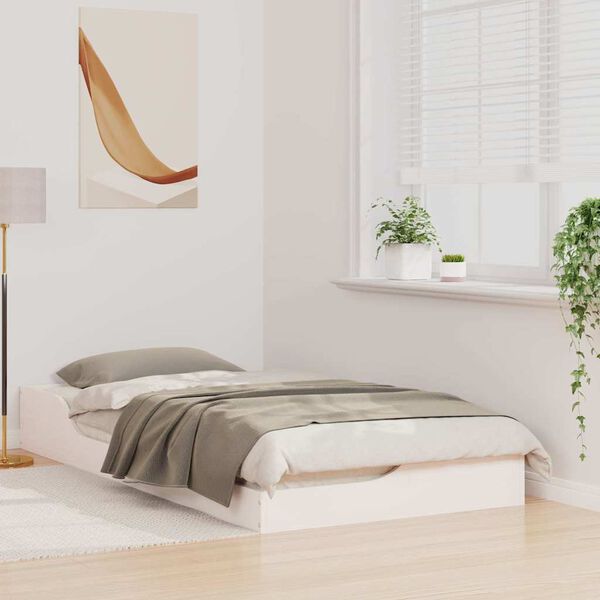 vidaXL Estructura de cama Blanco 75 x 190 cm Madera maciza de pino