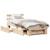 vidaXL Estructura de cama Natural 75 x 190 cm Madera de pino macizo