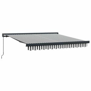 vidaXL Toldo retr&aacute;ctil aluminio y tela gris antracita y blanco 3x2,5 m