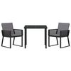 vidaXL Conjunto de Comedor de Jard&iacute;n 3 pcs Negro