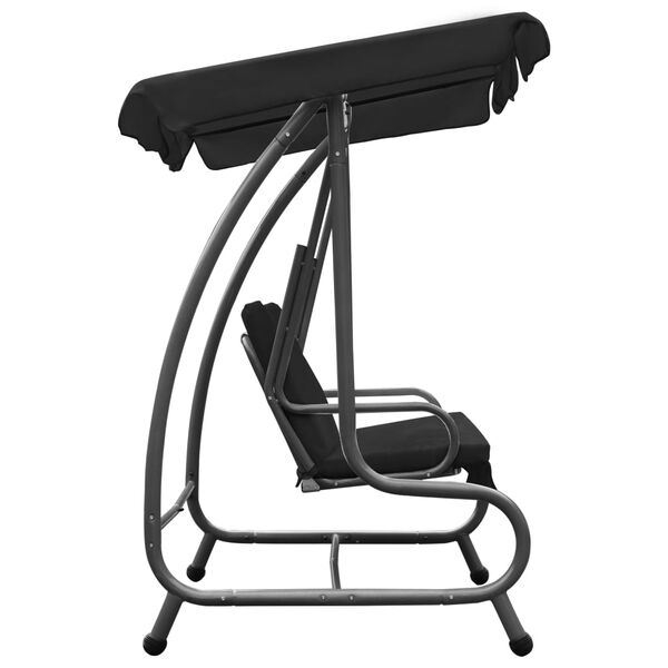 vidaXL Banco balanc&iacute;n de jard&iacute;n con dosel gris antracita