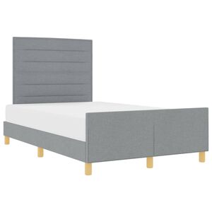 vidaXL Estructura de cama con cabecera Gris claro 120 x 200 cm tela