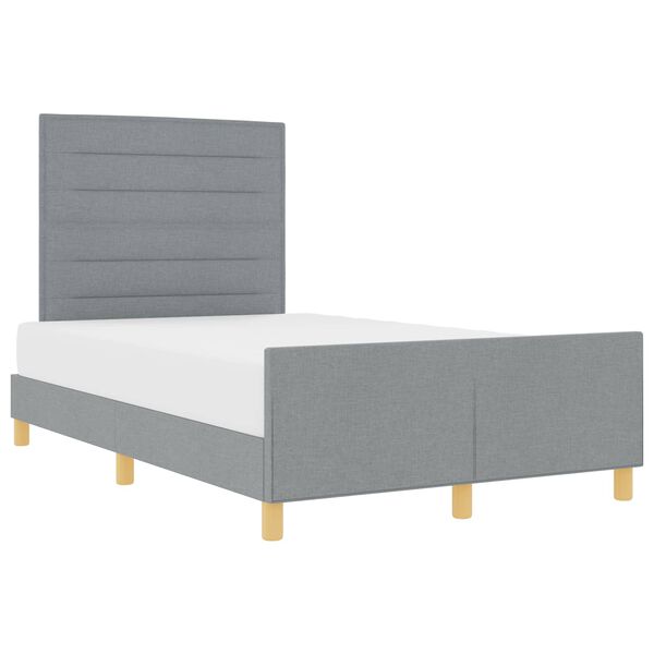 vidaXL Estructura de cama con cabecera Gris claro 120 x 200 cm tela